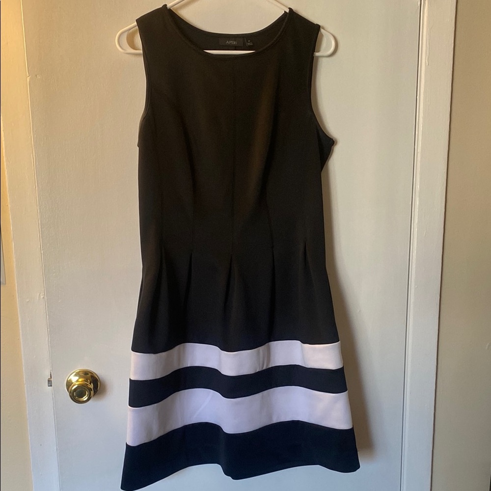 Elegant Black and White Sleeveless Dress